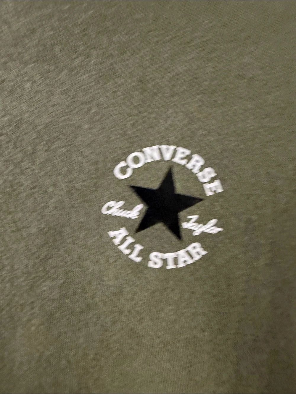 Converse Olive Green Pullover Hoodie with Small Chest Logo